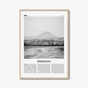 Heraklion Poster Schwarzweiß, Heraklion Wand Kunst, Heraklion Poster, Heraklion Foto, Heraklion Mauer, Griechenland, Heraklion, ḁJE ...