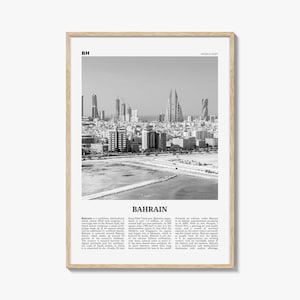 Bahrain Print Black and White, Bahrain Wall Art, Bahrain Poster, Bahrain Photo, Bahrain Wall Decor, Country Art Print
