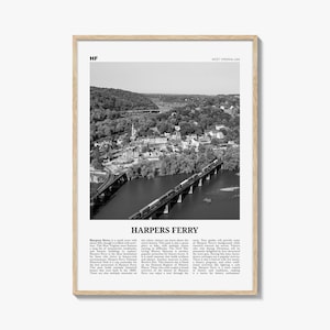 Harpers Ferry Print Black and White, Harpers Ferry Wall Art, Harpers Ferry Poster, Harpers Ferry Photo, West Virginia, USA