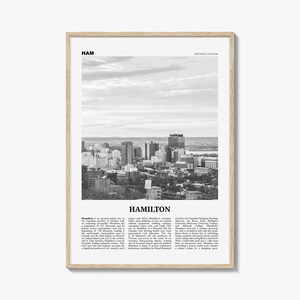 Impresión en blanco y negro de Hamilton, Canadá, n.º 1, arte mural de Hamilton, póster de Hamilton, fotografía de Hamilton, decoración de Hamilton, Ontario, Canadá, Estados Unidos