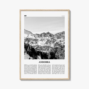 Stampa Andorra in bianco e nero, Arte murale Andorra, Poster Andorra, Foto Andorra, Decorazioni murali Andorra, d'Andorra, Andorra la Vella, Europa