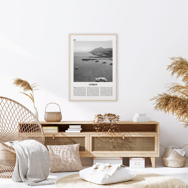 Cyprus Print Black and White Cyprus Wall Art Cyprus Poster Etsy