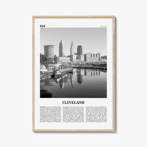 Cleveland print zwart-wit nr. 1, Cleveland Wall Art, Cleveland poster, Cleveland Photo, Ohio, VS, Verenigde Staten, Noord-Amerika