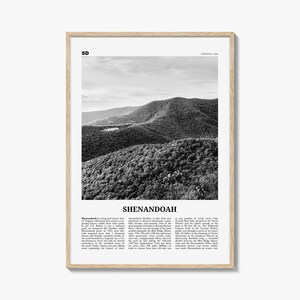 Shenandoah print zwart-wit, Shenandoah kunst aan de muur, Shenandoah poster, Shenandoah foto, Virginia, VS, Verenigde Staten, Noord-Amerika