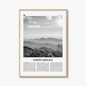 North Carolina Print Black and White No 2, North Carolina Wall Art, North Carolina Poster, North Carolina Photo, USA United States