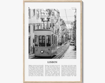Lisbon Poster Print Black and White, Tram 28 Photo, Portugal Wall Art