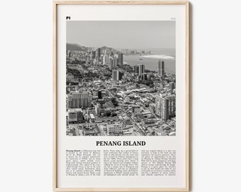 Penang Island Print Black and White, Penang Island Wall Art, Penang Island Poster, Penang Island Photo, Penang Island Wall Decor, Malaysia