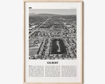 Gilbert Print Black and White, Gilbert Wall Art, Gilbert Poster, Gilbert Photo, Gilbert Wall Décor, Arizona, USA, United States