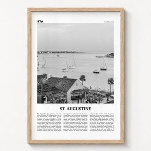 Kunstdruck „St. Augustine“, Schwarz-Weiß, Wandbild „Strandlandschaft St. Augustine“, Florida, USA
