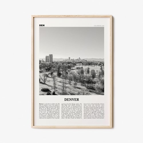 Denver Print Black and White Nature Denver Wall Art Denver Etsy