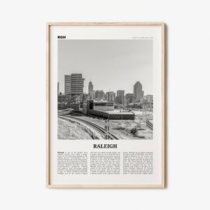 Raleigh Print Black and White No 2, Raleigh Wall Art, Raleigh Poster, Raleigh Photo, North Carolina, USA, United States, North America