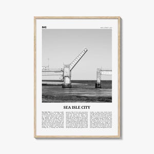 Sea Isle City Poster Schwarzweiß, Sea Isle City Wandkunst, Sea Isle City Poster, Sea Isle City Foto, Sea Isle Wanddekoration, Sea Isle Karte,