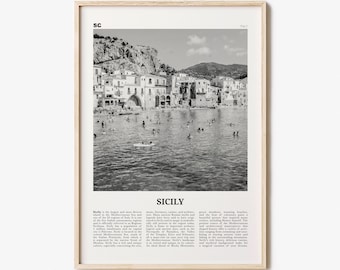 Sicily Print Black and White No 1, Sicily Wall Art, Sicily Poster, Sicily Photo, Sicily Décor, Italy, Sicilia, Sicìlia, Palermo, Catania