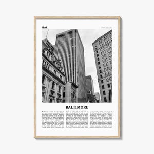 Baltimore Print Black and White No 3, Baltimore Wall Art, Baltimore Poster, Baltimore Photo, Maryland, USA, United States, America