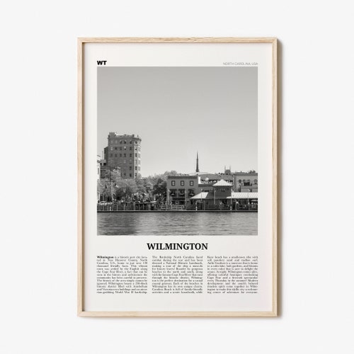 Wilmington North Carolina Skyline Art Print Poster NC Item Etsy