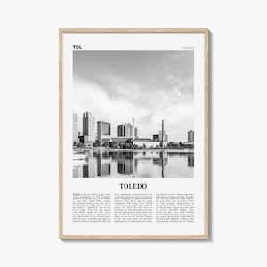 Toledo Print Black and White Ohio, Toledo Wall Art, Toledo Poster, Toledo Photo, Toledo Wall Décor, Ohio, USA, United States
