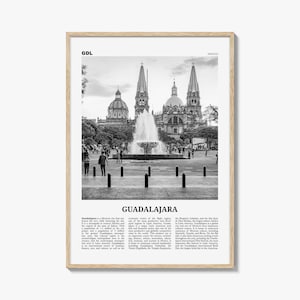 Guadalajara Mexico Print: Black and White Cityscape Photography