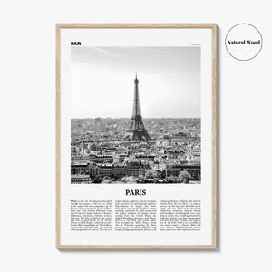 Paris Poster Print Black and White, Eiffel Tower Photo, France Travel Wall Art, Île-de-France image 6