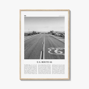 US Route 66 Poster Schwarz weiß, US Route 66 Wand Kunst, US Route 66 Poster, US Route 66 Foto, US Route 66 Wanddekoration, US Route 66 Karte