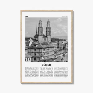 Zürich Poster Schwarzweiss, Zürich Wandkunst, Zürich Poster, Zürich Foto, Zürich Wanddekor, Schweiz, Zürich, Schweiz, Europa