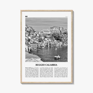 Reggio Calabria Print Black and White, Reggio Calabria Art, Reggio Calabria Poster, Reggio Calabria Photo, Wall Décor, Reggio Calabria Map,