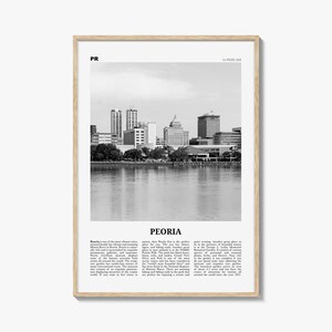 Peoria Druck schwarz und weiß Illinux, Peoria Wandkunst, Peoria Poster, Peoria Foto, Peoria Karte, USA, Vereinigte Staaten