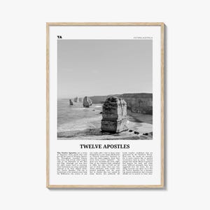 Twelve Apostles Print Black and White, Twelve Apostles Wall Art, Twelve Apostles Poster, Twelve Apostles Photo, Victoria, Australia