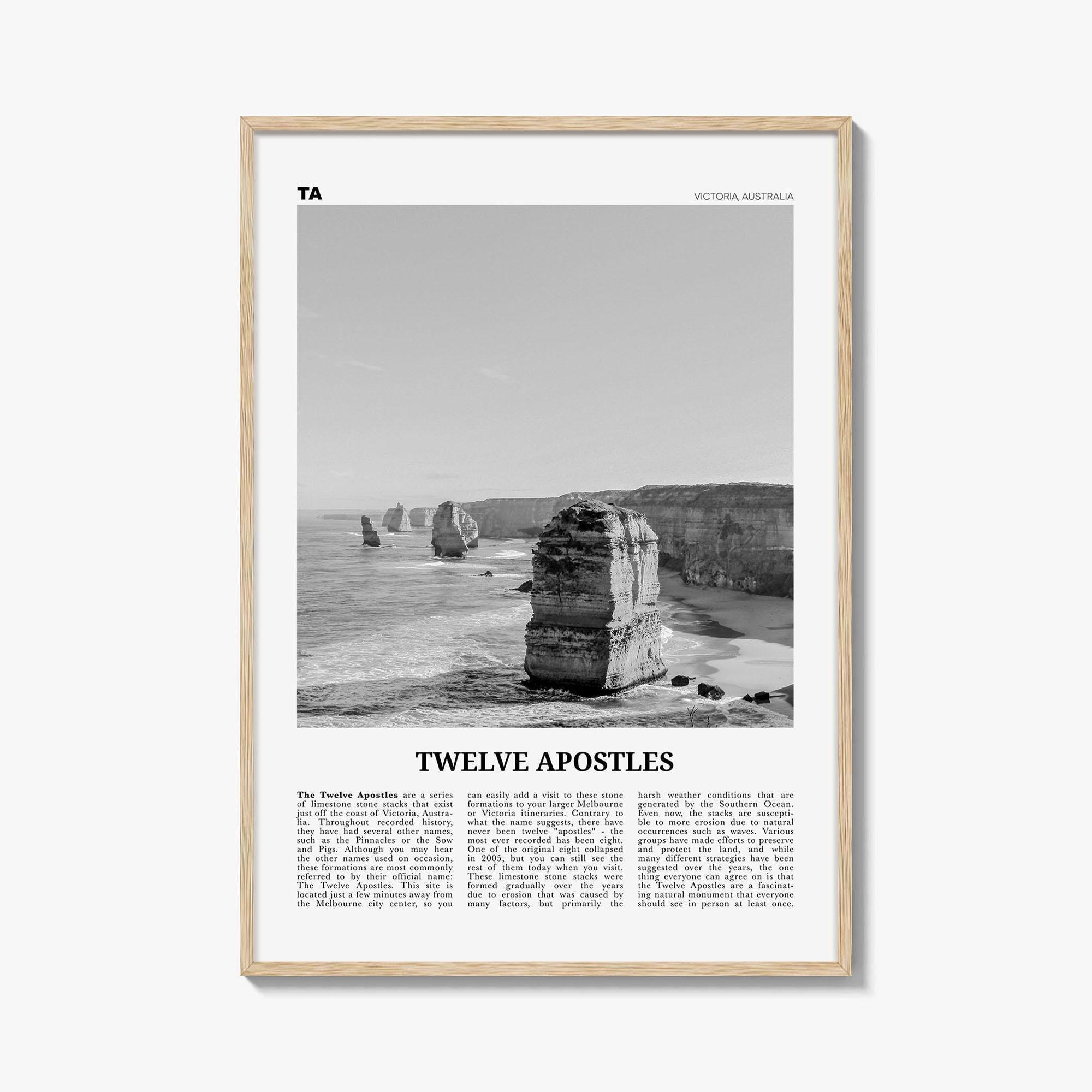 Twelve Apostles Print Black and White, Twelve Apostles Wall Art, Twelve Apostles Poster, Twelve Apostles Photo, Victoria, Australia