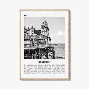 Brighton Print Black and White, Brighton Wall Art, Brighton Poster, Brighton Photo, Hove, England, UK, United Kingdom, Europe