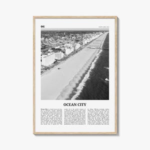 Ocean City Print Schwarzweiß Maryland, Ocean City Wandkunst, Ocean City Poster, Ocean City Foto, Ocean City Décor, USA, Vereinigte Staaten