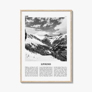 Livigno Print Schwarzweiß, Livigno Wandkunst, Livigno Poster, Livigno Foto, Livigno Wanddekor, Italien, Pompei, Sondrio, Italia