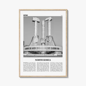 North Korea Print Black and White, North Korea Wall Art, North Korea Poster, North Korea Photo, North Korea Wall Decor, 조선민주주의인민공화국, Asia