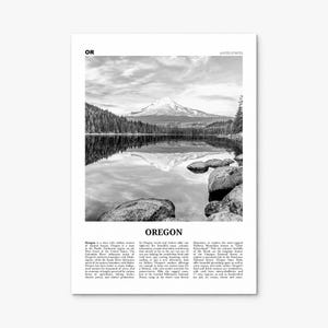 Oregon Poster, black and white lake photo print, print only (unframed)