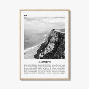 Lanzarote Print Black and White, Lanzarote Wall Art, Lanzarote Poster, Lanzarote Photo, Canary, Spain, Canarias, España, Lanza, Europe