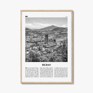 Bilbao Poster Print Black and White, Guggenheim Museum Photo, Spain Wall Art