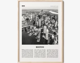 Boston Print Black and White No 1, Boston Wall Art, Boston Poster, Boston Photo, Boston Decor, Massachusetts, USA, United States, America