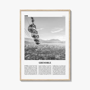 Grenoble Print Black and White, Grenoble Wall Art, Grenoble Poster, Grenoble Photo, Grenoble Decor, France, Grenoblo, Rhône-Alpes, Europe