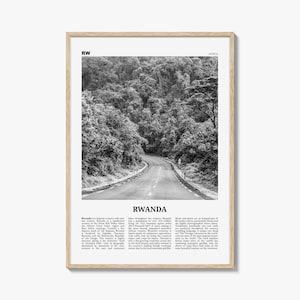 Rwanda Print Black and White, Rwanda Wall Art, Rwanda Poster, Rwanda Photo, Rwanda Wall Decor, Country Art Print, Kigali, Africa