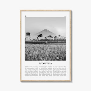 Indonesië print zwart-wit nr. 1, Indonesische muurkunst, Indonesië poster, Indonesië foto, Indonesië, Jakarta, Java, Sumatra, Azië