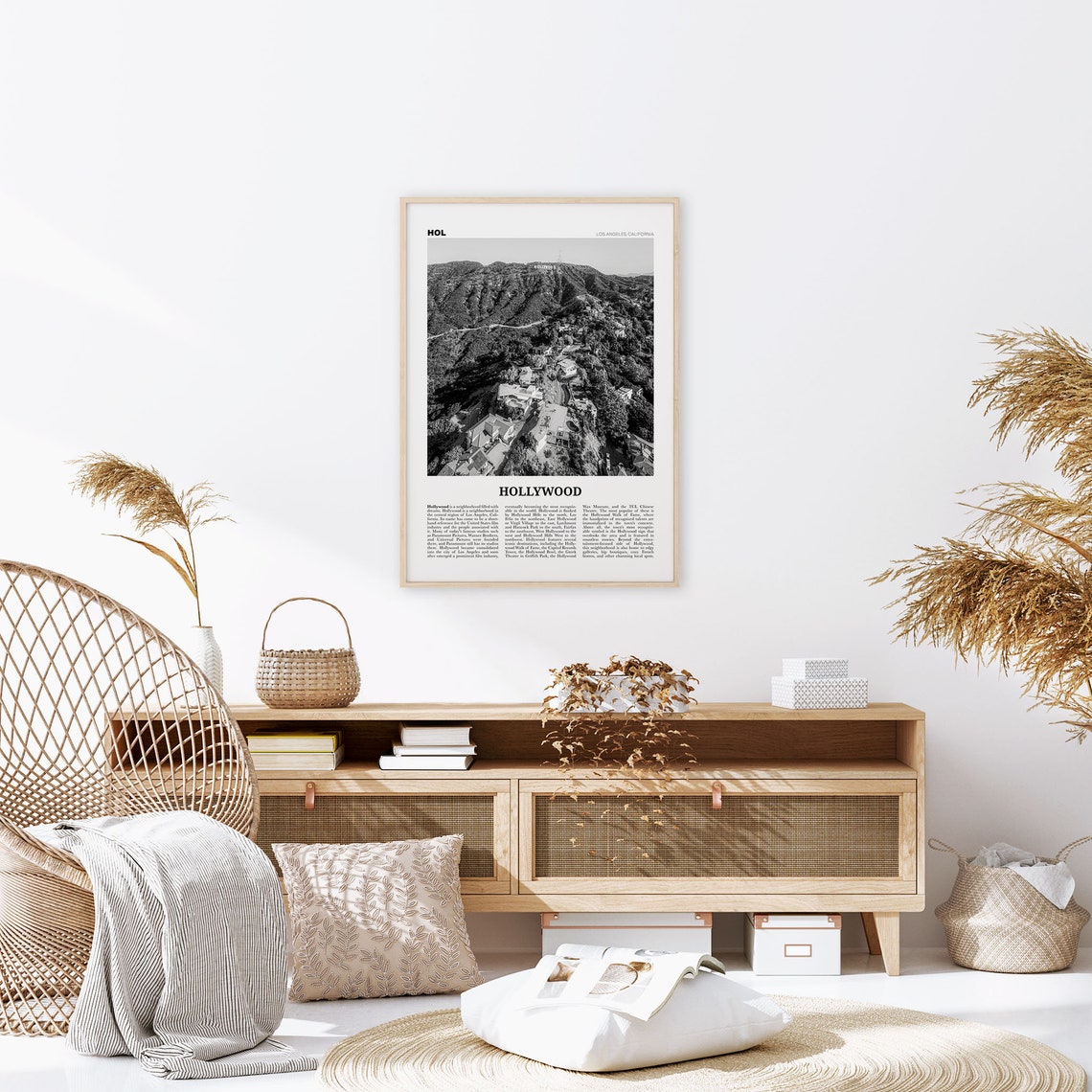 Hollywood Print Black and White Hollywood Wall Art Hollywood Etsy