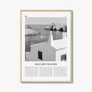 Balearic Islands Print Black and White, Balearic Islands Wall Art, Balearic Islands Poster, Balearic Islands Photo, Wall Décor, Map