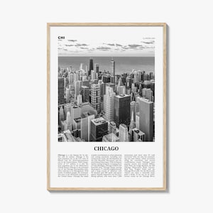 Chicago Print Black and White No 1, Chicago Wall Art, Chicago Poster, Chicago Photo, Chicago Decor, Illinois, USA, United States