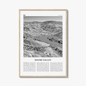 Douro Valley Print Black and White, Douro Valley Wall Art, Douro Valley Poster, Douro Valley Photo, Portugal, Europe