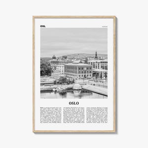 Oslo Print Schwarzweiß Nr. 1, Oslo, Wandkunst, Oslo Poster, Oslo Foto, Oslo, Wanddekor, Stadtkunstdruck, Norwegen, Norwegen, Europa