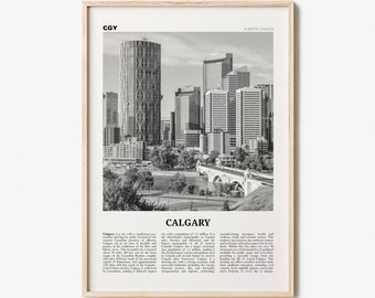 Calgary Print Black and White No 2, Calgary Wall Art, Calgary Poster, Calgary Photo, Calgary Wall Decor, Alberta, Canada, North America