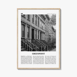 Greenpoint Print Black and White, Greenpoint Wall Art, Greenpoint Poster, Greenpoint Photo, Greenpoint Wall Décor, Brooklyn, New York, USA