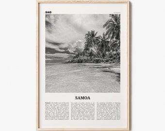 Samoa Print Black and White, Samoa Wall Art, Samoa Poster, Samoa Photo, Samoa Wall Decor, Country Art Print