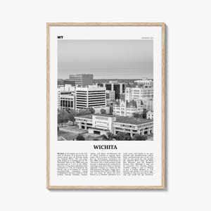 Wichita Kansas Print: Black and White Cityscape Photo