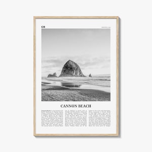 Cannon Beach Print Black and White, Cannon Beach Wall Art, Cannon Beach Poster, Cannon Beach Photo, Cannon Beach Wall Décor, Oregon, USA