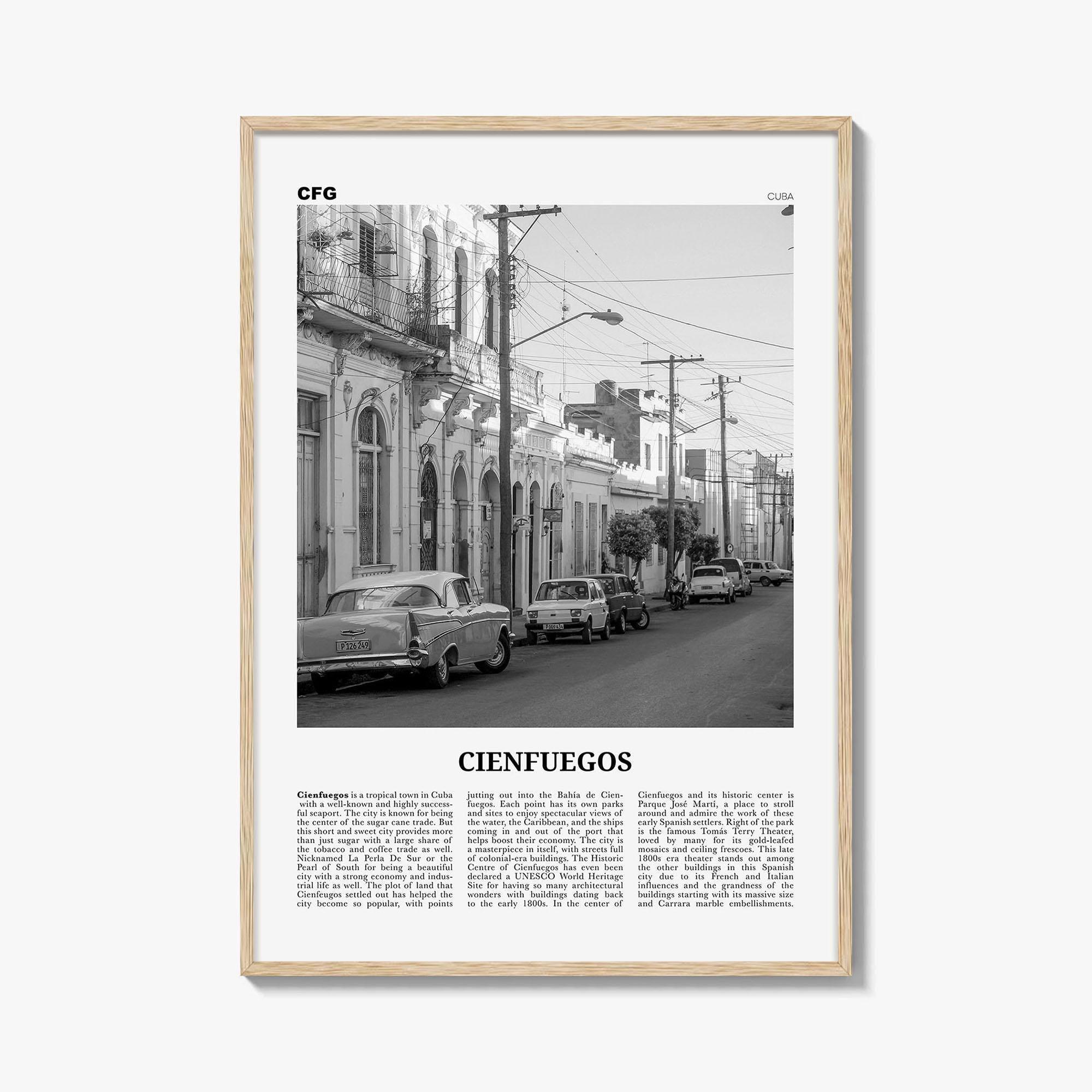 Cienfuegos Print Black and White, Cienfuegos Wall Art, Cienfuegos Poster, Cienfuegos Photo, Cienfuegos Wall Décor, Cienfuegos Map, Cuba